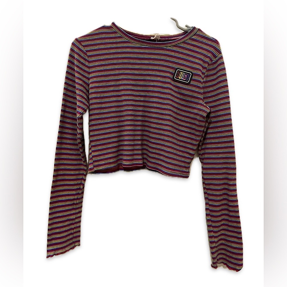 SOLD🚨 Couture Striped Crop Top (M)